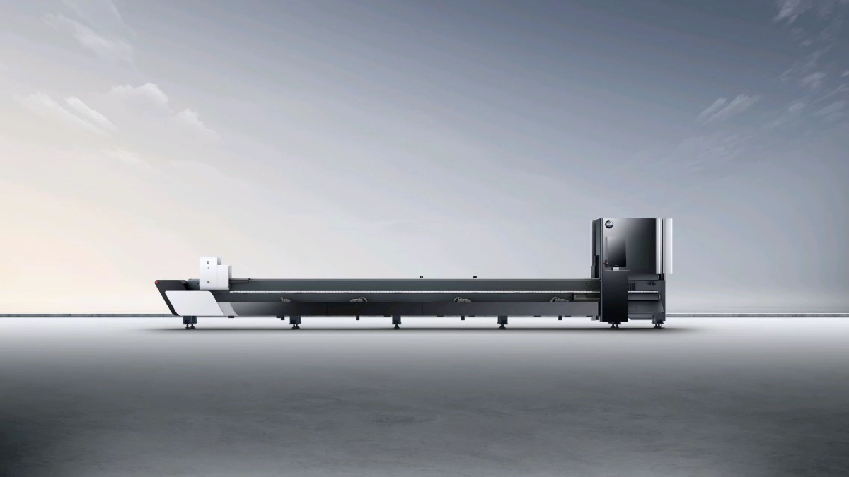 Side view of the laser cutting line